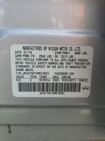 JN1EV7AP1KM519553 - 2019 INFINITI Q50 LUXE 银色 照片 13