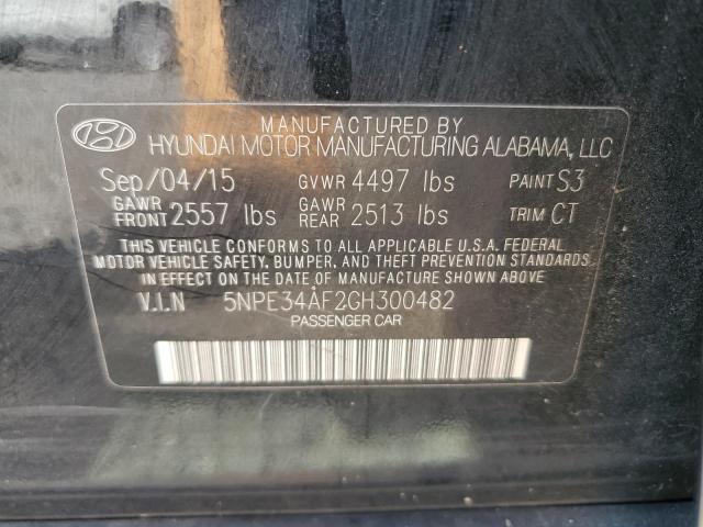 5NPE34AF2GH300482 - 2016 HYUNDAI SONATA SPORT BLACK photo 13