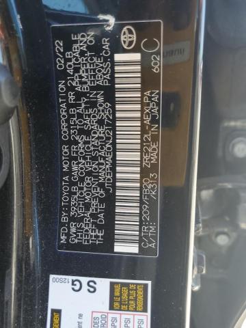 JTDEPMAE0NJ217259 - 2022 TOYOTA COROLLA LE Qara foto 12