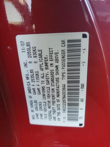 1HGCS22878A003944 - 2008 HONDA ACCORD EXL RED photo 12