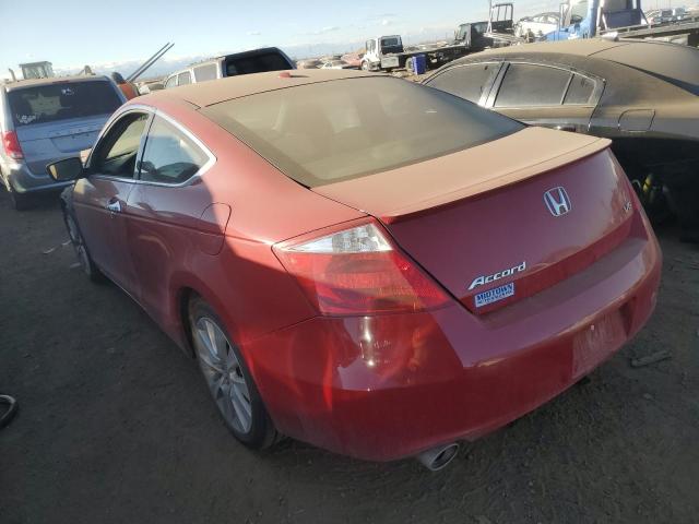 1HGCS22878A003944 - 2008 HONDA ACCORD EXL RED photo 2