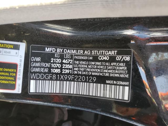 WDDGF81X99F220129 - 2009 MERCEDES-BENZ C 300 4MATIC BLACK photo 12