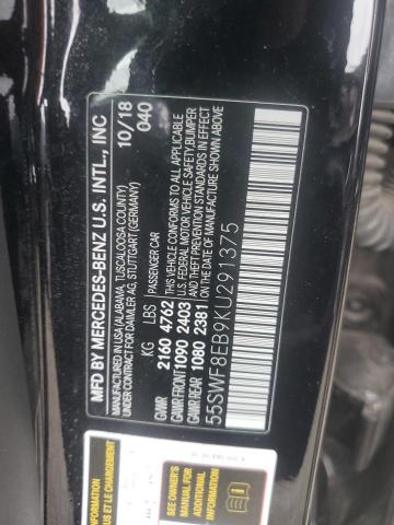 55SWF8EB9KU291375 - 2019 MERCEDES-BENZ C 300 4MATIC BLACK photo 13
