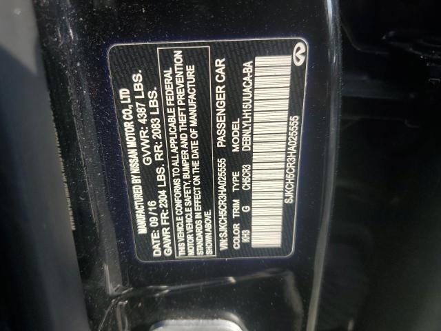 SJKCH5CR3HA025555 - 2017 INFINITI QX30 BASE BLACK photo 14