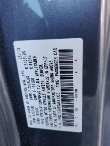 1HGCT1B80DA021333 - 2013 HONDA ACCORD EXL 灰色 照片 12