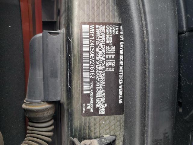 WBY1Z4C59EV276162 - 2014 BMW I3 REX ORANGE photo 12