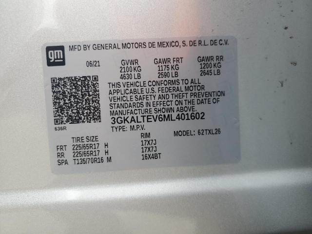 3GKALTEV6ML401602 - 2021 GMC TERRAIN SLE 银色 照片 13