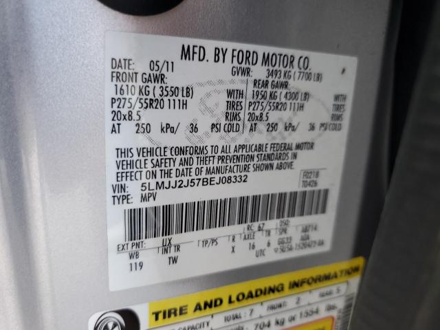 5LMJJ2J57BEJ08332 - 2011 LINCOLN NAVIGATOR SILVER photo 13