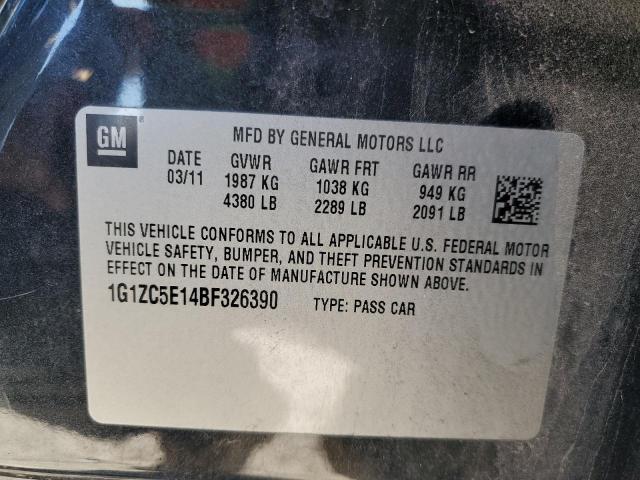 1G1ZC5E14BF326390 - 2011 CHEVROLET MALIBU 1LT Қара фото 12
