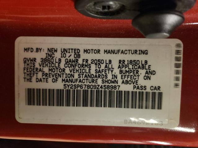 5Y2SP67809Z458987 - 2009 PONTIAC VIBE RED photo 12