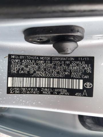 JTDZN3EU0C3052401 - 2012 TOYOTA PRIUS V BLUE photo 12