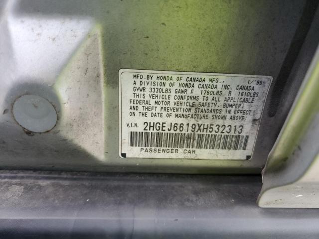 2HGEJ6619XH532313 - 1999 HONDA CIVIC BASE SILVER photo 12