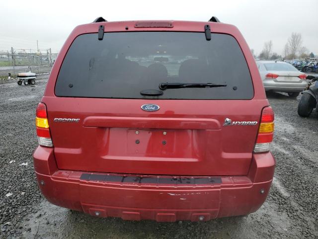 1FMCU59H57KB60117 - 2007 FORD ESCAPE HEV RED photo 6