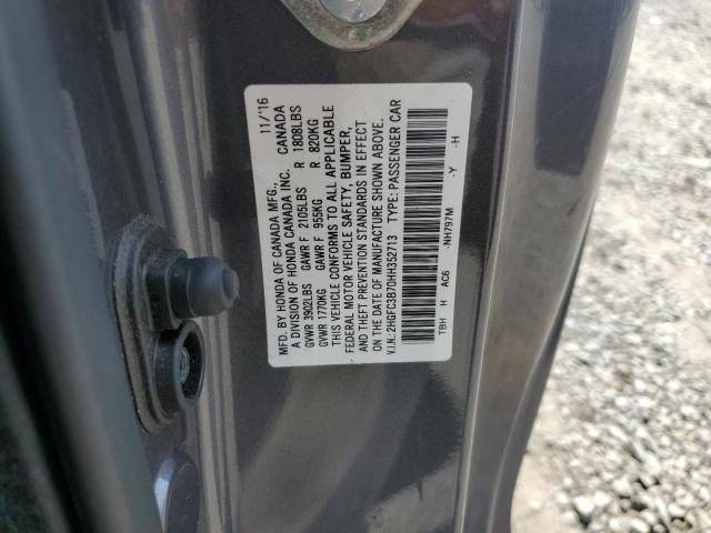 2HGFC3B70HH352713 - 2017 HONDA CIVIC EXL Gris foto 13