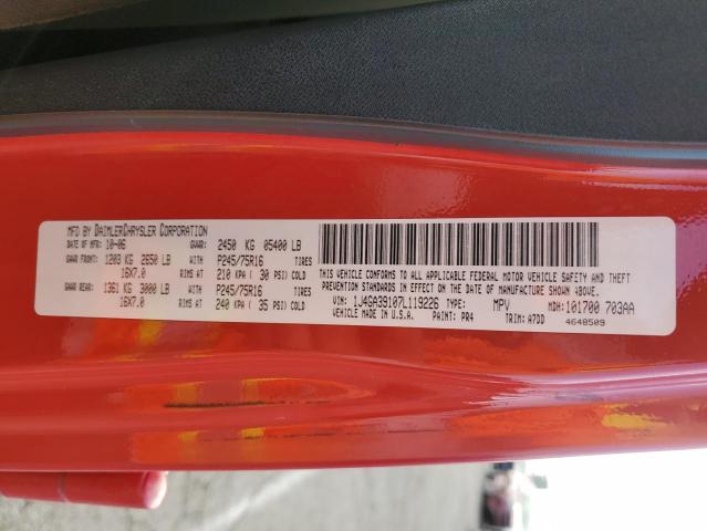 1J4GA39107L119226 - 2007 JEEP WRANGLER X 红色 照片 12