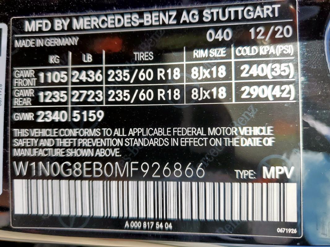 W1N0G8EB0MF926866 - 2021 MERCEDES-BENZ GLC 300 4MATIC BLACK photo 13