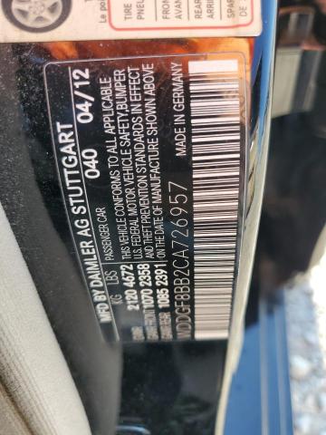 WDDGF8BB2CA726957 - 2012 MERCEDES-BENZ C 300 4MATIC BLACK photo 12