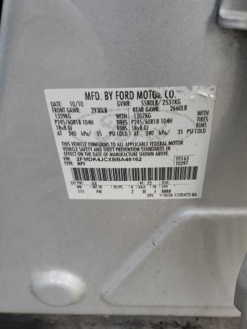 2FMDK4JCXBBA48162 - 2011 FORD EDGE SEL SILVER photo 13