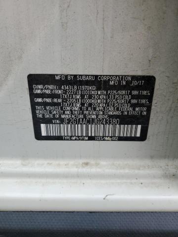 JF2GTAAC1JG243380 - 2018 SUBARU CROSSTREK 白色 照片 12