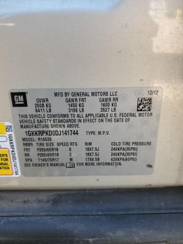 1GKKRPKD0DJ141744 - 2013 GMC ACADIA SLE GOLD photo 13