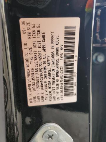 JHLRE48757C012223 - 2007 HONDA CR-V EXL BLACK photo 12