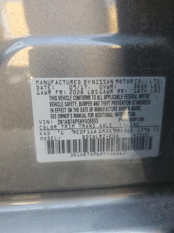 3N1AB7AP6HY406663 - 2017 NISSAN SENTRA S Grafitowy zdjęcie 12