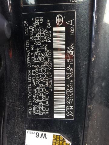 JTKDE167190277100 - 2009 TOYOTA SCION TC შავი ფოტო 12