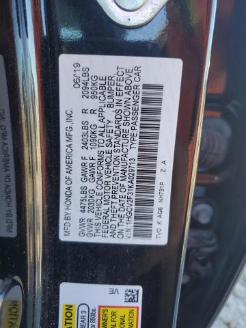 1HGCV2F31KA029713 - 2019 HONDA ACCORD SPORT 黑色 照片 13