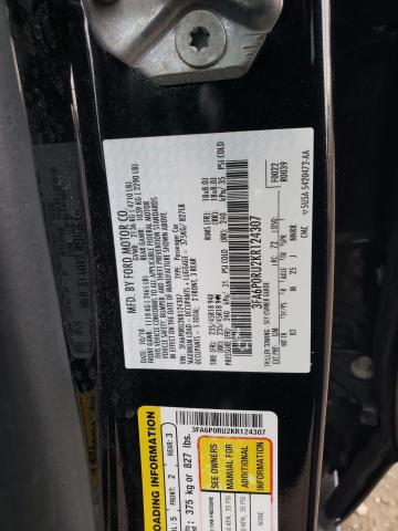 3FA6P0RU2KR124307 - 2019 FORD FUSION TITANIUM BLACK photo 12