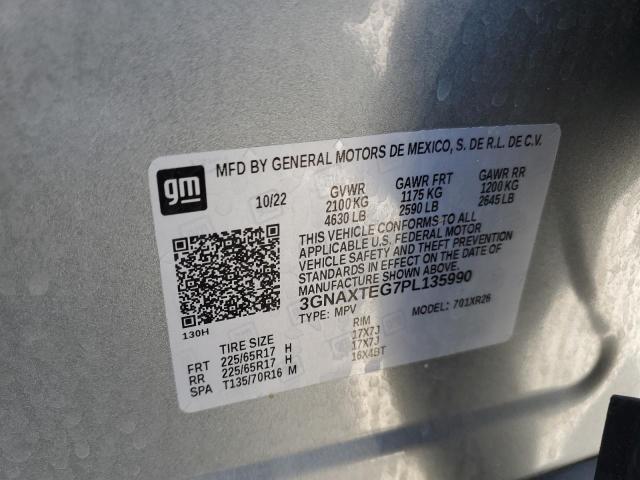 3GNAXTEG7PL135990 - 2023 CHEVROLET EQUINOX LT 灰色 照片 13