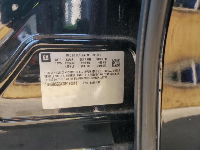 1G4GB5G3XGF170813 - 2016 BUICK LACROSSE 黑色 照片 12