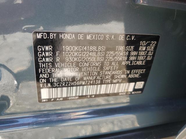 3CZRZ2H56PM724138 - 2023 HONDA HR-V SPORT Dəniz mavisi foto 13