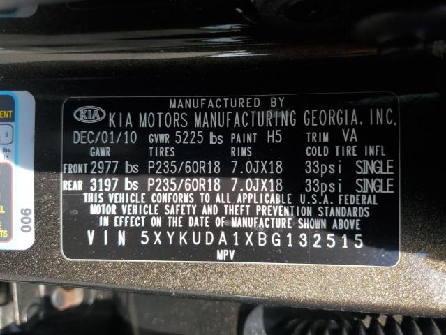 5XYKUDA1XBG132515 - 2011 KIA SORENTO EX BROWN photo 14