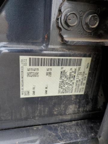 1N4AL2AP1BC170796 - 2011 NISSAN ALTIMA BASE GRAY photo 12