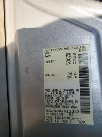 1N4AL2AP8AN411028 - 2010 NISSAN ALTIMA BASE 银色 照片 12