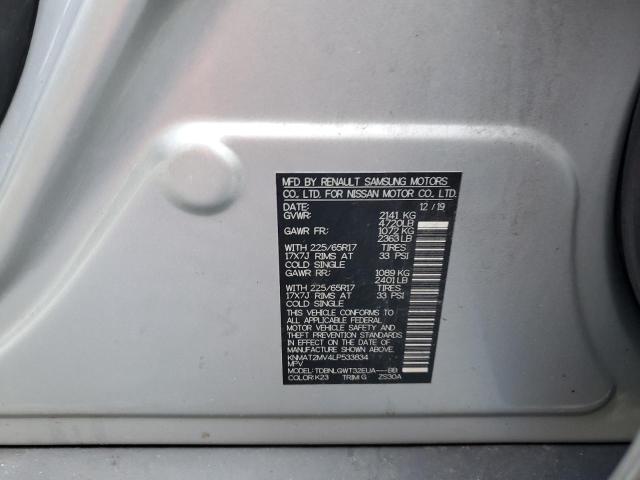 KNMAT2MV4LP533834 - 2020 NISSAN ROGUE S Gümüş fotoğraf 12