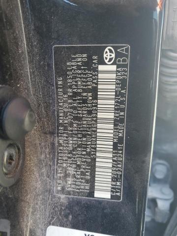 5YFBURHE8GP490916 - 2016 TOYOTA COROLLA L BLACK photo 12