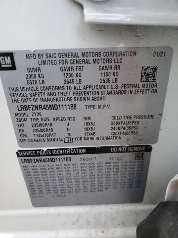 LRBFZNR45MD111188 - 2021 BUICK ENVISION ESSENCE WHITE photo 12