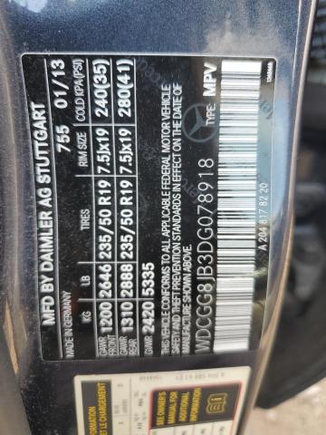 WDCGG8JB3DG078918 - 2013 MERCEDES-BENZ GLK 350 4MATIC GRAY photo 12