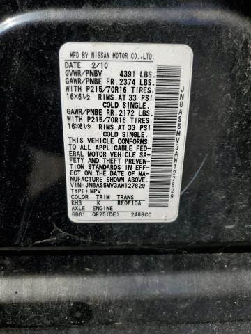 JN8AS5MV3AW127829 - 2010 NISSAN ROGUE S BLACK photo 13