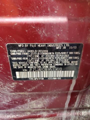 JF2SJAEC8EH531410 - 2014 SUBARU FORESTER 2.5I PREMIUM წითელი ფოტო 14