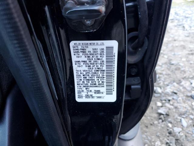 JN8DR09XX4W802344 - 2004 NISSAN PATHFINDER LE BLACK photo 13