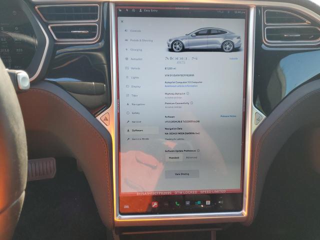 5YJSA1H19EFP62695 - 2014 TESLA MODEL S SILVER photo 9