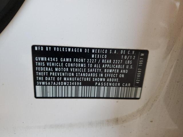 3VW5A7AJ6DM234596 - 2013 VOLKSWAGEN JETTA GLI أبيض صورة 13