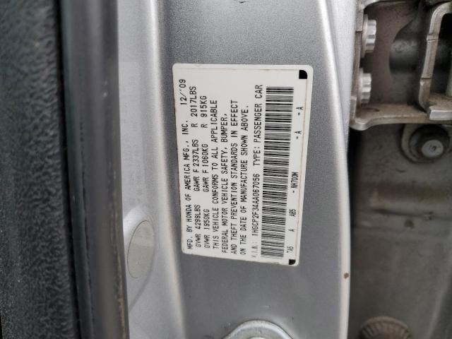 1HGCP2F34AA067056 - 2010 HONDA ACCORD LX SILVER photo 12