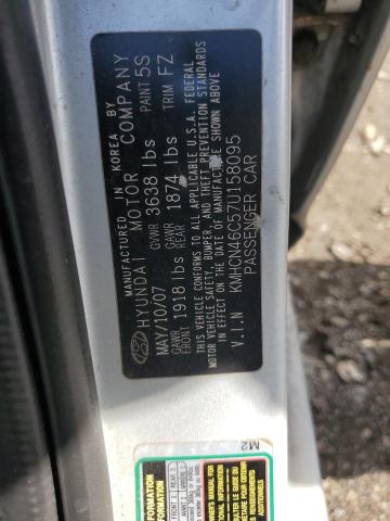 KMHCN46C57U158095 - 2007 HYUNDAI ACCENT GLS 银色 照片 12