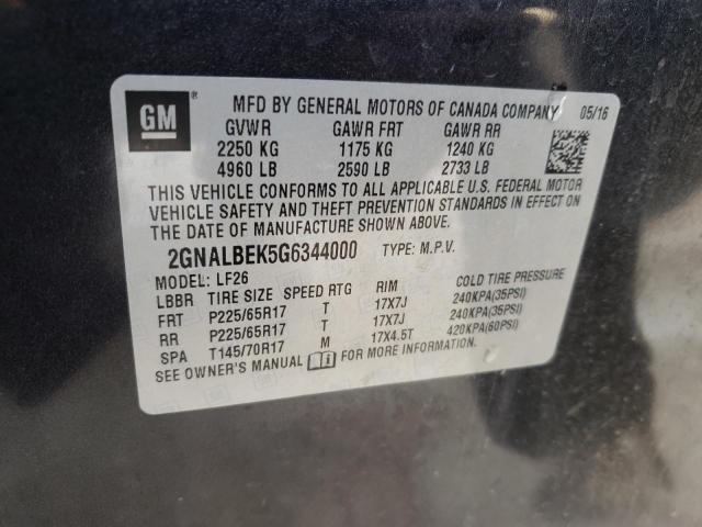 2GNALBEK5G6344000 - 2016 CHEVROLET EQUINOX LS BLACK photo 13