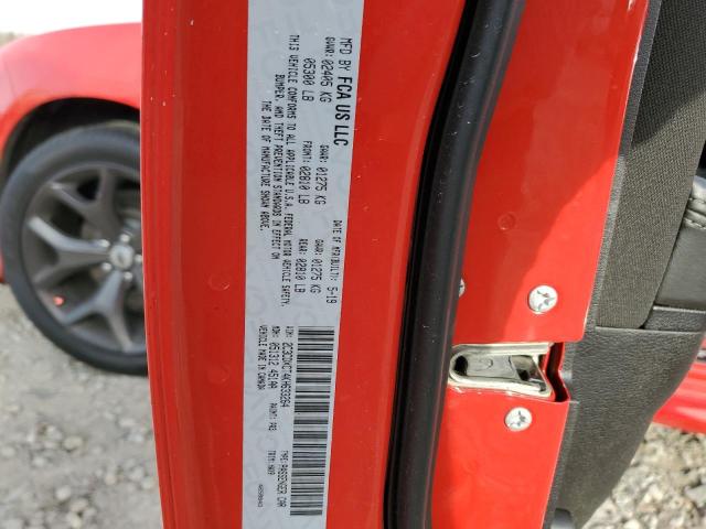 2C3CDXCT4KH633264 - 2019 DODGE CHARGER R/T RED photo 13