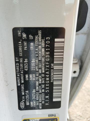 5XXGM4A7XFG361703 - 2015 KIA OPTIMA LX 白色 照片 12