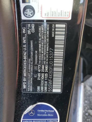 55SWF4KB0FU015377 - 2015 MERCEDES-BENZ C 300 4MATIC BLACK photo 12